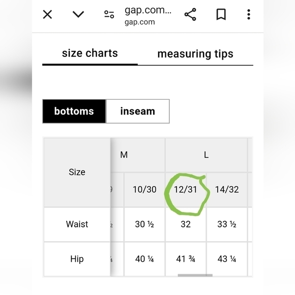 GAP Jean's. High Rise Vintage Flair. Medium Wash. Size Large 12/31R. Inseam: 26" - Picture 8 of 8
